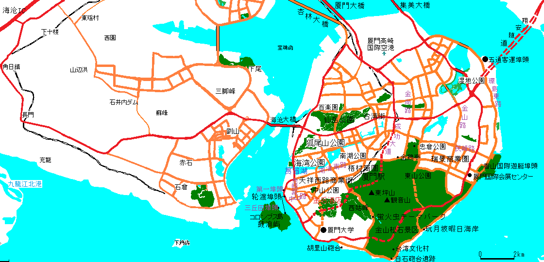 厦門(アモイ)の地図